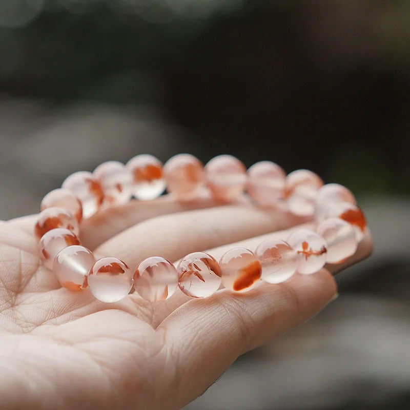 

Floating Ice Lychee Jelly Bracelet Southern Red Agate Single Circle 6/10mm Bracelet D