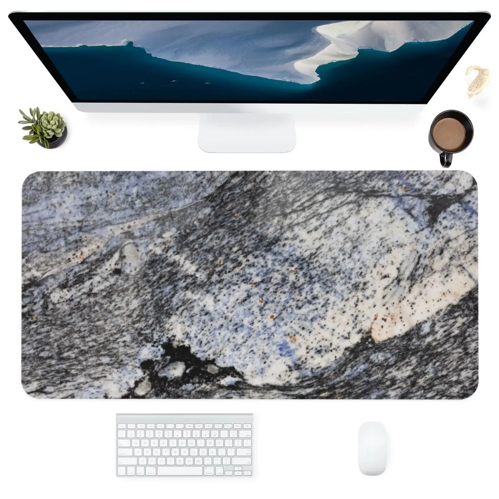 

Keyboard Computer Office Supplies Accessories Mouse Pad Durable Personalized Desk Pads Mats Marble Rock Stone MousePad 400X900MM