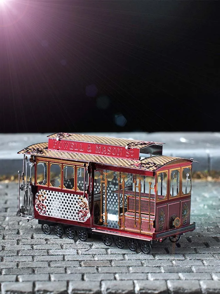 

All-Metal Stainless Steel DIY Assembled Model 3D Mini 3D Puzzle Model Color Sightseeing Tram