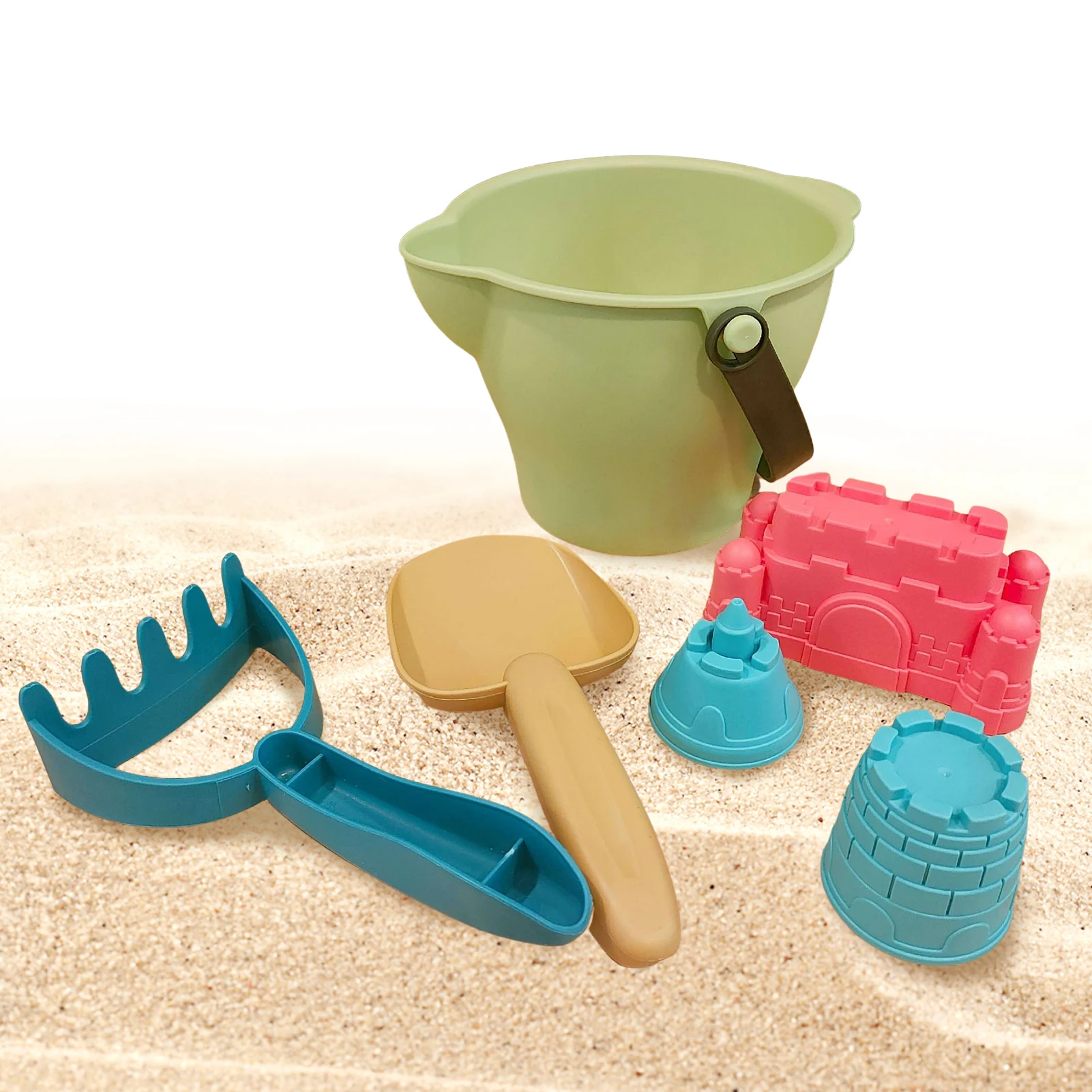 

Beach Bucket Toy Beach Toys With Castle Molds Sand Molds For Toddlers Beach Shovels Rakes Tool Kit Includes Beach Pails Sand