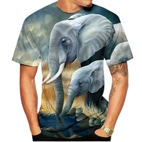 2022 fashion animal elephant 3d printed t shirt mens summer tshirt casual short sleeve o neck top t shirt for men 6xl