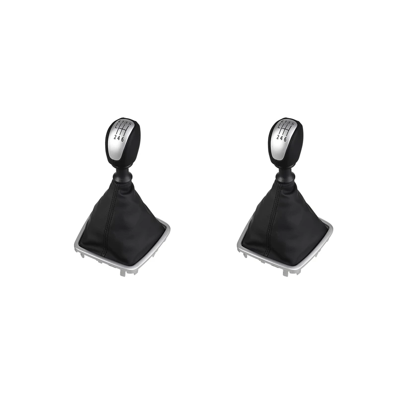 

2X 6 Speed Car Gear Shift Knob Gaiter Boot Cover Lever Shifter Handle Stick Boot Gaitor For Renault Laguna Mk3 2007-2014
