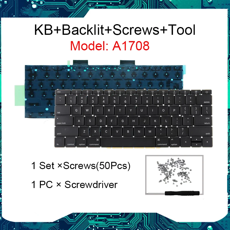 Новая клавиатура для Apple Macbook Pro 13 "A1708 Тайланд Тайский Португальский Шведский Арабский Чешский Турецкий Швейцарский Голландский 2016-17 гг.