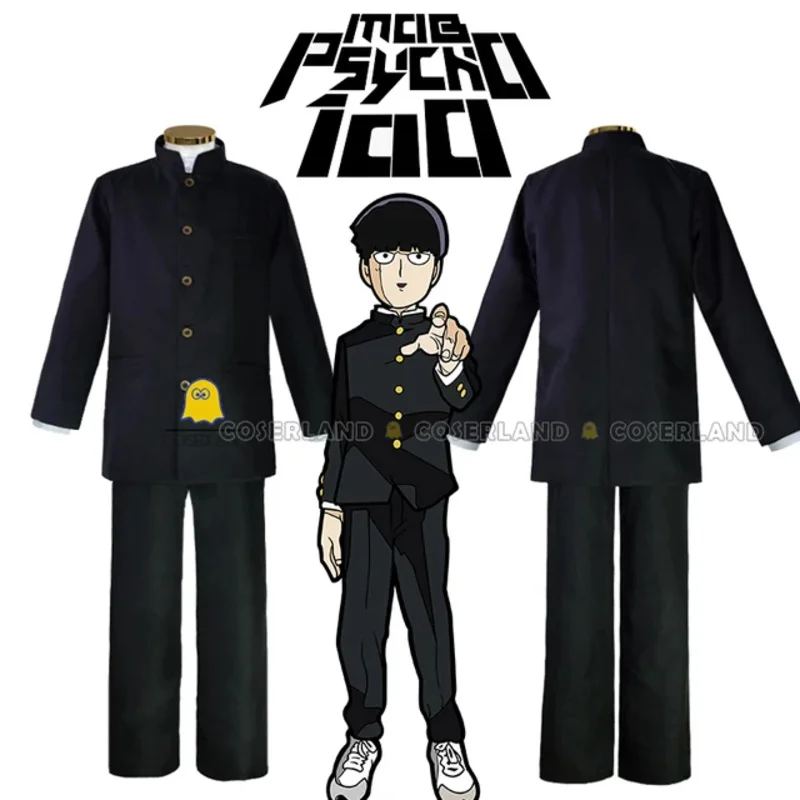 2025 New Anime Psycho 100 Kageyama Shigeo Mob Cosplay Costume Wig Black School Uniform Jacket Pants DK Outfit Halloween P AA