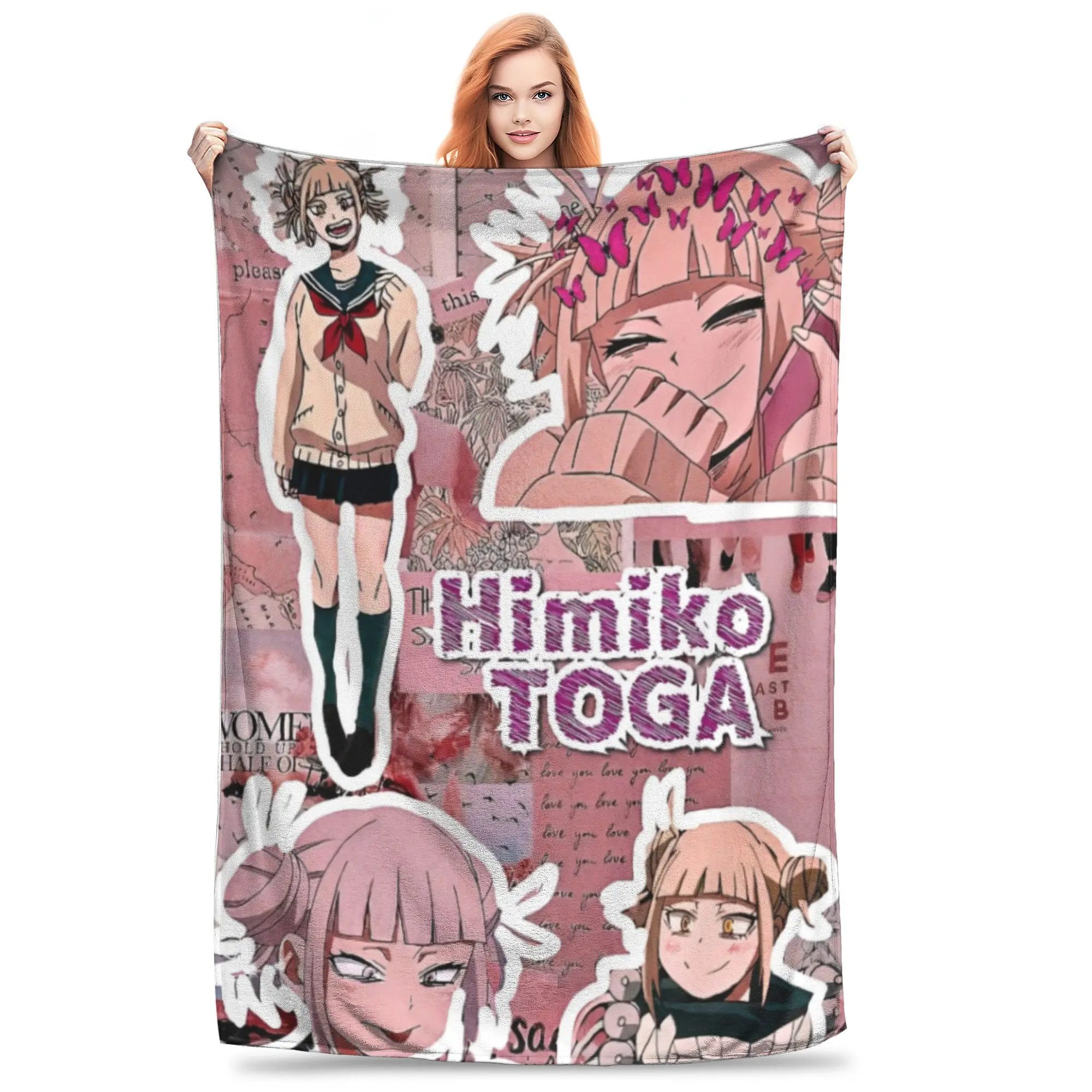 Одеяла My Hero Academia Himiko Toga бархатное теплое одеяло в стиле аниме манга для самолета