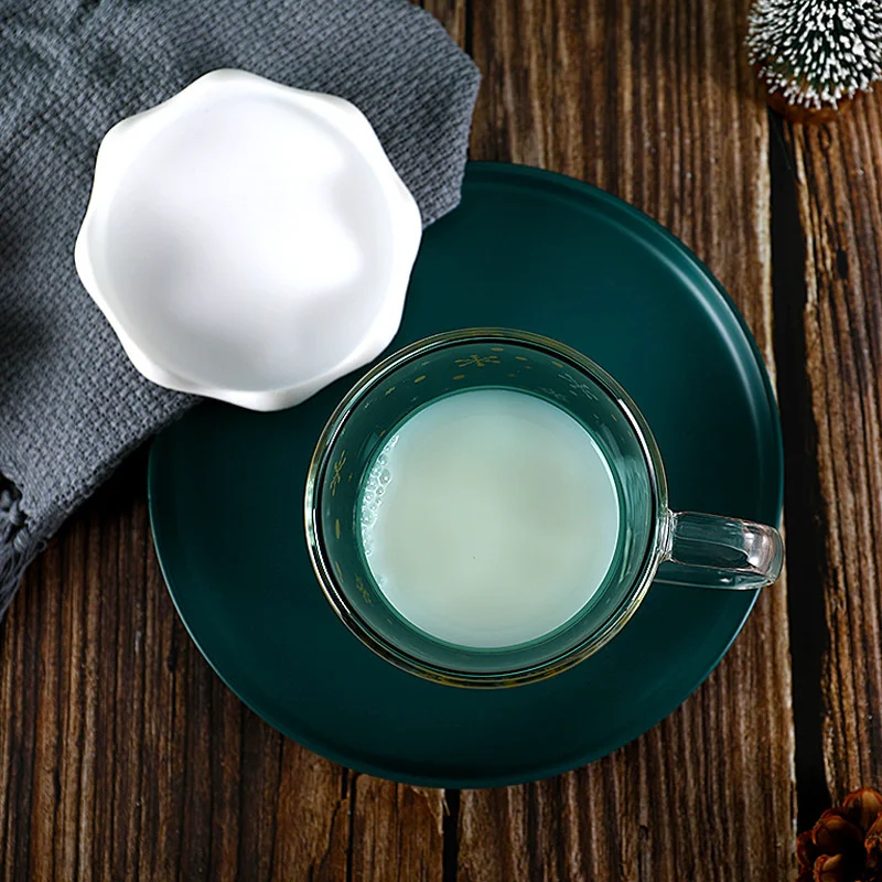 Термостойкая стеклянная чашка с рождественской елкой звездой оригинальная