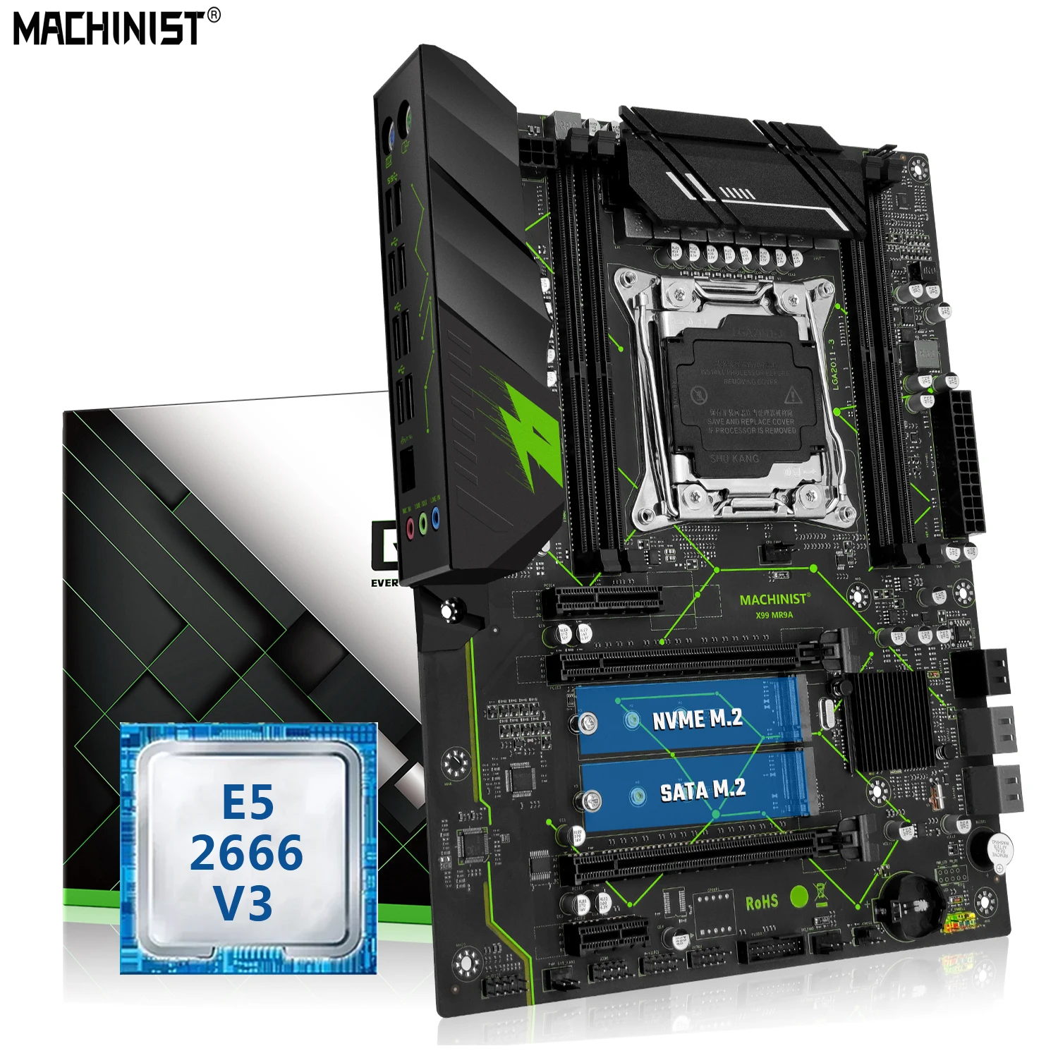 MACHINIST X99 Motherboard LGA 2011-3 With Xeon E5 2666 V3 CPU Processor Kit Set Support DDR4 RAM Four-channel X99-MR9A
