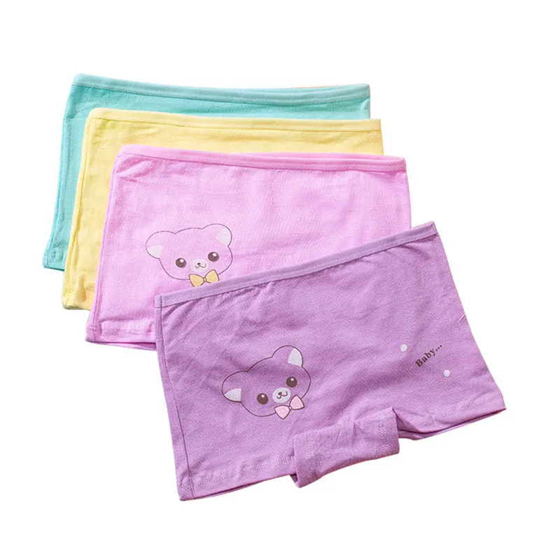 4pcs/Lot Girl Underwear Cute Printing Briefs Baby Kids Minnie Underpants 95% Cotton Cute Floral Children Underpants Size 3-10T images - 6