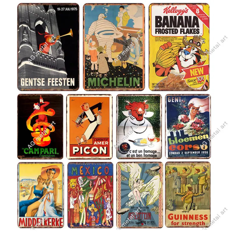 

Cartoon Character Tin Plaque Bar Home Decor Print Painting Shabby Vintage Metal Tin Sign Bar Garage Wall Plate Poster Decoration