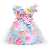 2022 new flower girls dress for wedding party birthday children costume for kids dresses princess tutu vestidos 5 6 7 8 10 year