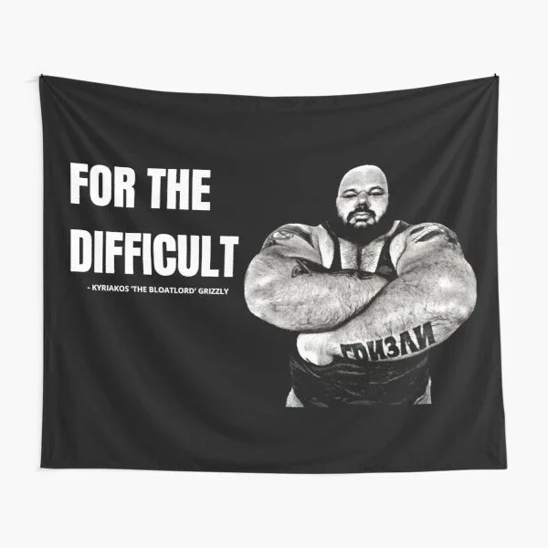 

Kyriakos Grizzly For The Difficult Tapestry Art Hanging Home Towel Decoration Room Travel Printed Blanket Mat Living Beautiful