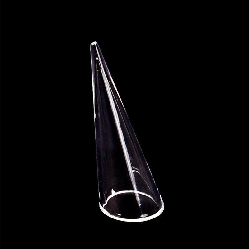 TONVIC 20pcs/50pcs Mini Clear Acrylic Riangle Conical Ring Display Jewelry Plastic Jewelry Display Finger Ring Free Shipping