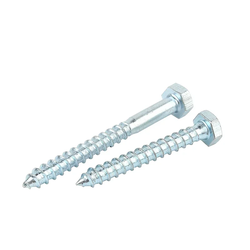 1 ~ 2 шт. внешний шестигранный винт по дереву M6 M8 M10 M12 синие цинк углеродистая сталь