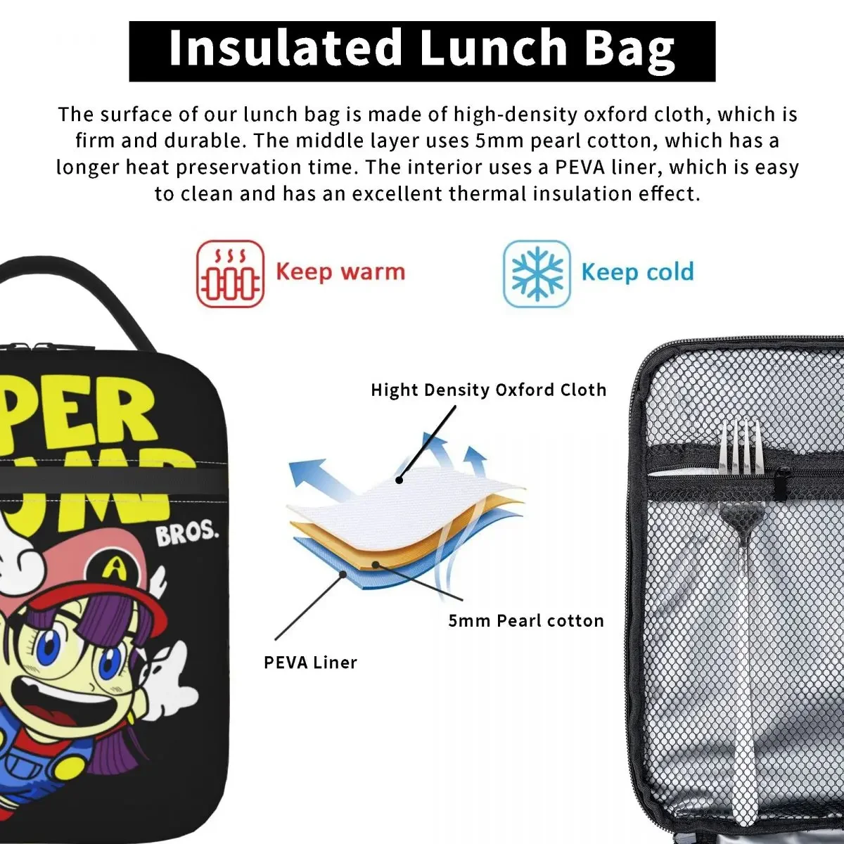 Изолированная Сумка Для Обеда Dr. Slump Термос Портативный Многоразовый Контейнер