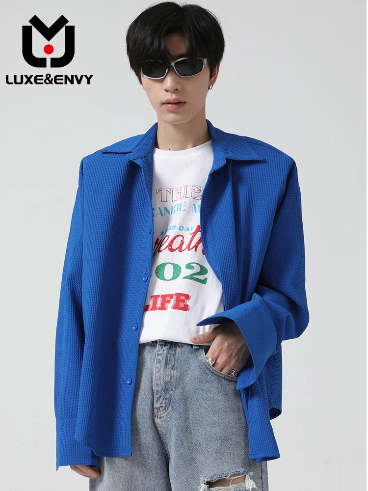 

Роскошная и ENVY Мужская одежда, плиссированная летняя новая Корейская Съемная Наплечная подкладка, мужская модель 2023, осень