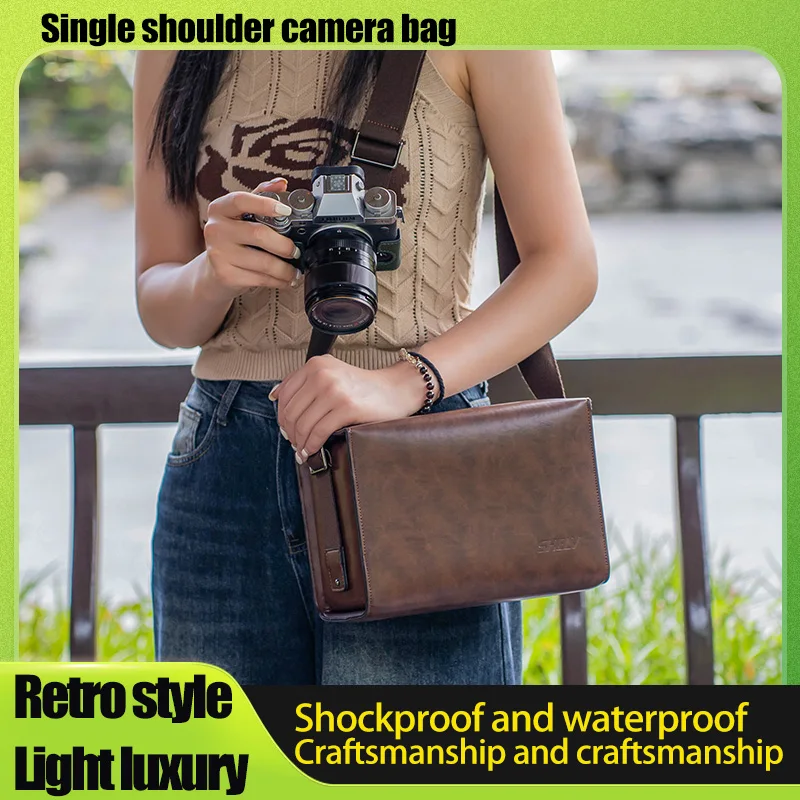 Винтажная сумка ручной работы из натуральной кожи для фотоаппарата Fuji canon Nikon Sony