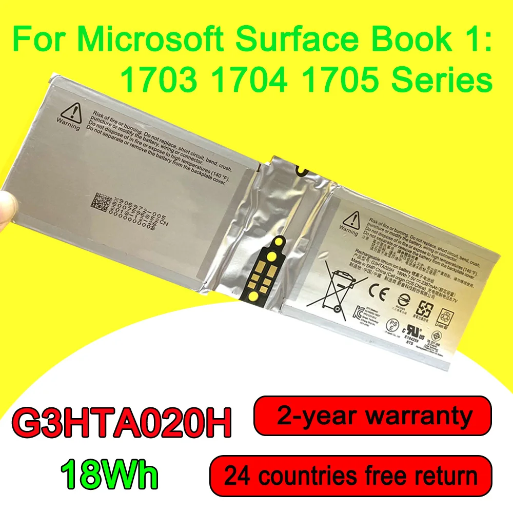 

Аккумулятор для ноутбука G3HTA020H 7,5 в 18 Втч для Microsoft Surface Book 1 1703 1704 1705 для Surface Book CR7 DAK822470K G3HTA044H