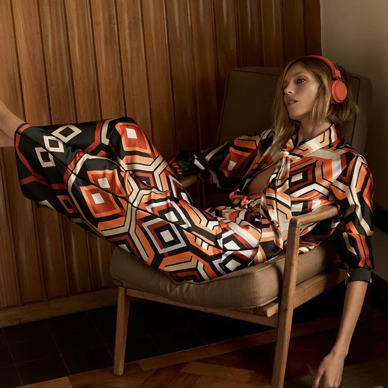 

Женский комбинезон с поясом, весенний комбинезон в европейском и американском стиле с геометрическим принтом, 2022