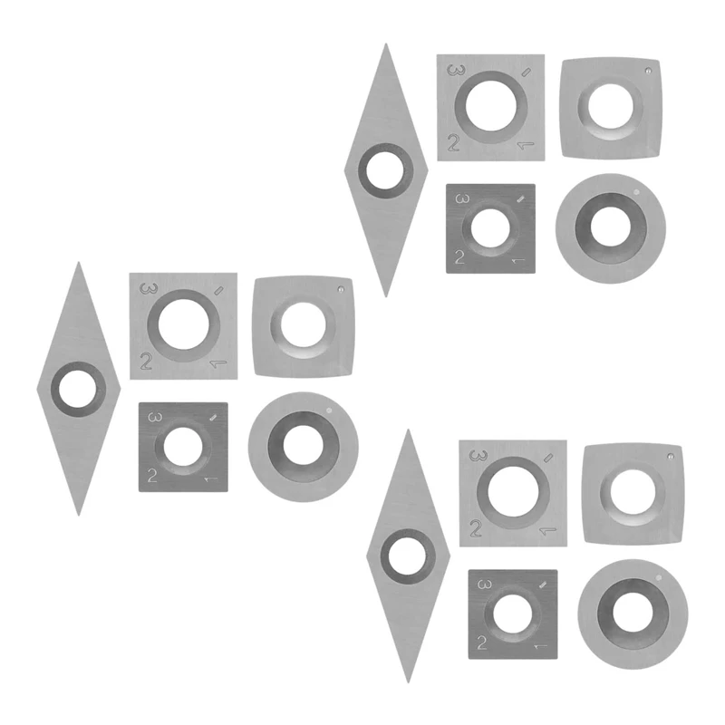 

ABHU 15Pcs Tungsten Carbide Cutters Inserts Set For Wood Lathe Turning Tools Supplied With 15 Pcs Screws