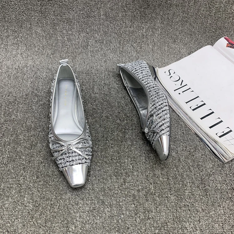 Повседневная женская обувь с острым носком и неглубоким без шнуровки Modis бантом