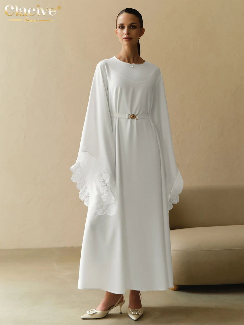 Модные свободные белые атласные комплекты Clacive из 2 предметов женская одежда