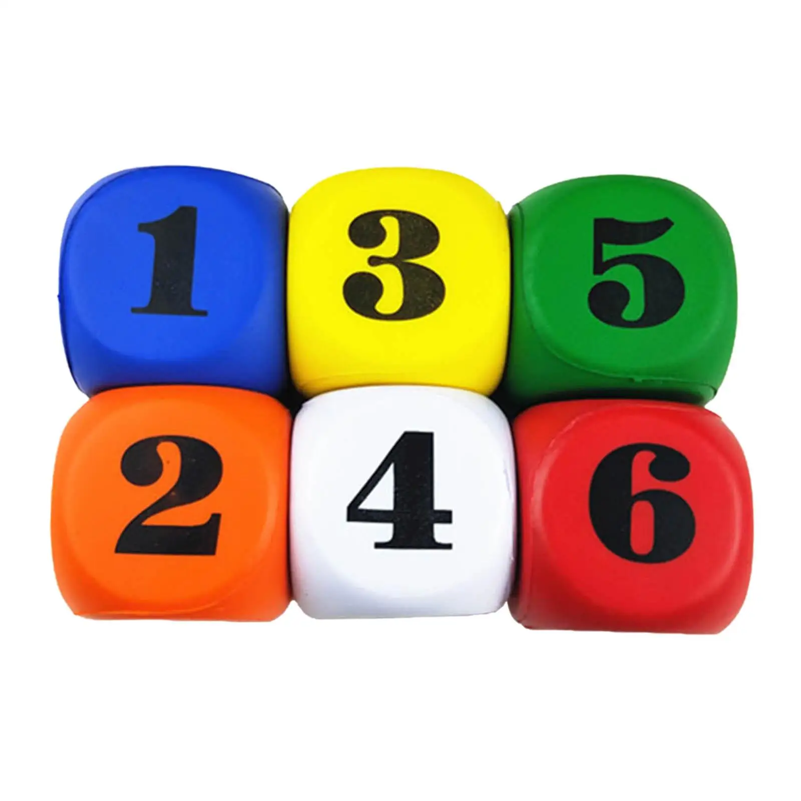 

6Pcs Foam Dice Quiet Soft Dice Multicolor 6 Sided Foam Dice Early Math Skills Playing Game Dice for Party Favors Math Teaching