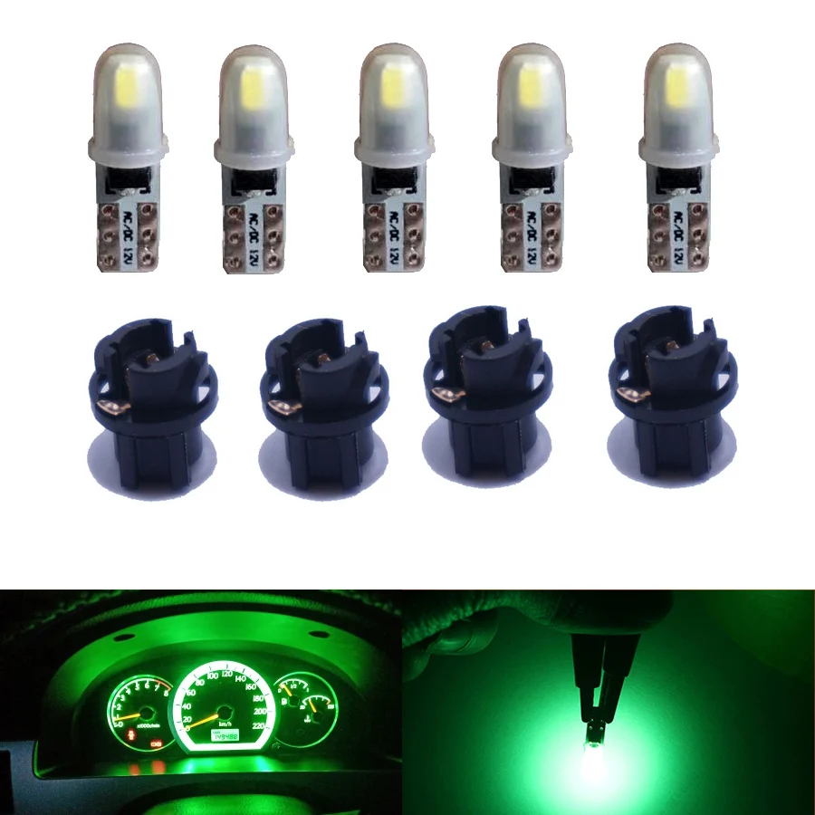 PC74 PC37 PC118 Dashboard Instrument Panel Gauge Cluster Light T5 37 74 LED Bulb with Twist Socket Wedge Base 3/8