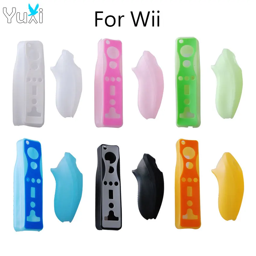 

YuXi For Wii Remote Left Right Hand Controller Protective Sleeve Soft Silicone Skin Case Cover Shell