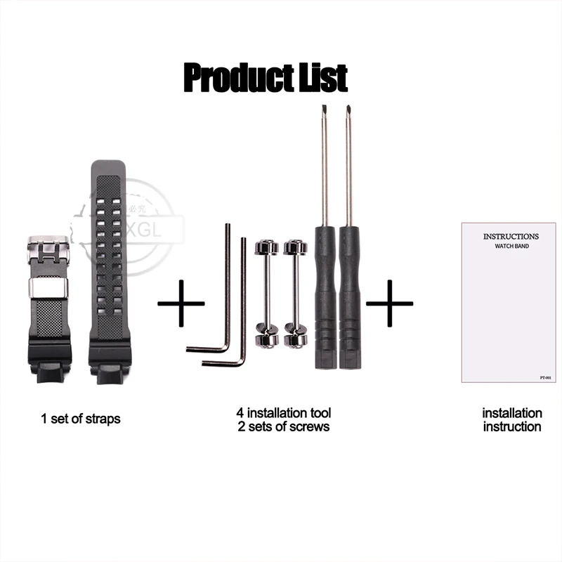 Rubber Strap For Caiso GA-1000/1100 GW-A1000/1100 G-1400 GW4000 Band Men's Sport Waterproof Watch Accessories With Screws Tools