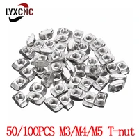 2050100pcs m3m4m5106 for 20 serie t slot t nuts slide hammer drop in nut fasten connector 2020 aluminum extrusion profile