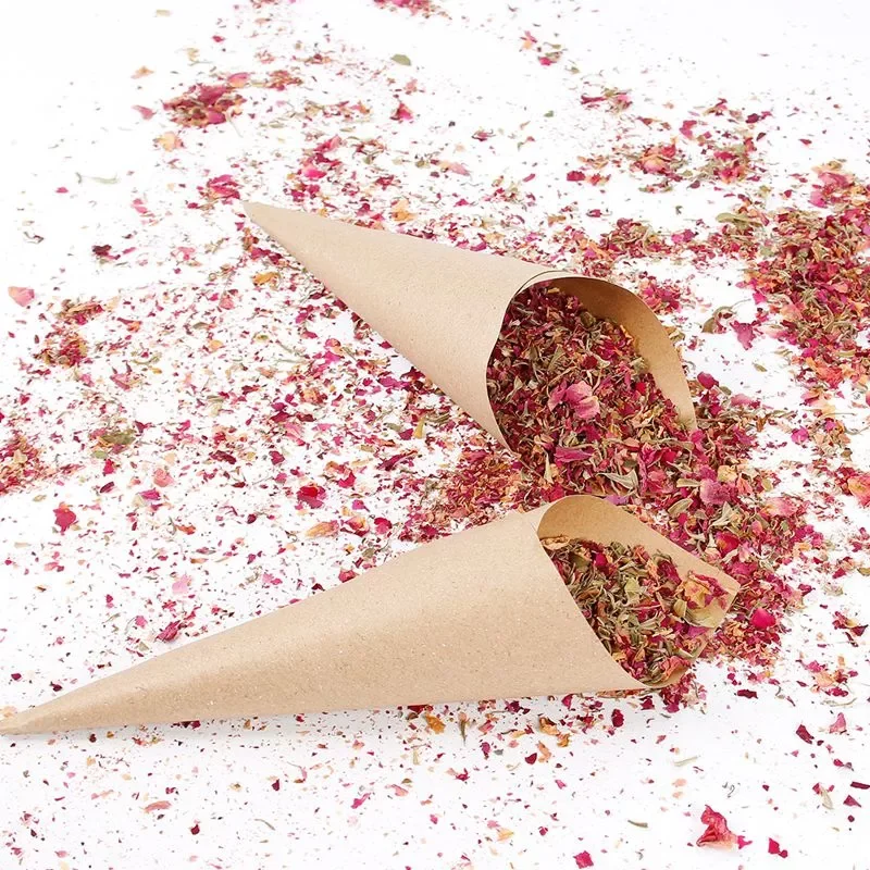 

confetti cones holder support For Wedding Cones Kraft Paper Wedding Artificial Flowers Decoration Wedding Paper Boxes
