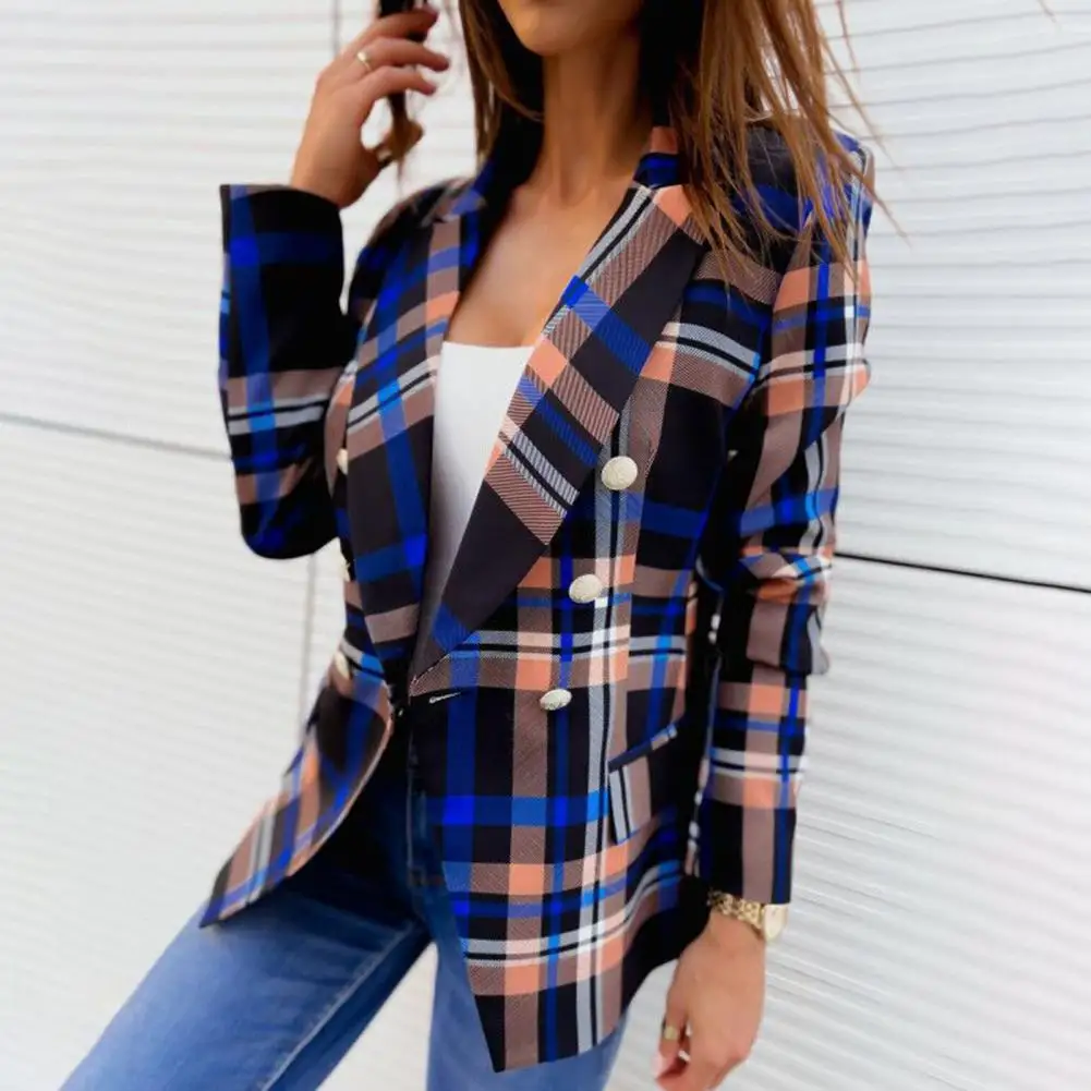 

Suit Jacket Slim Fit Women Blazer Double Breasted Elegant Ladies Office Business Blazer