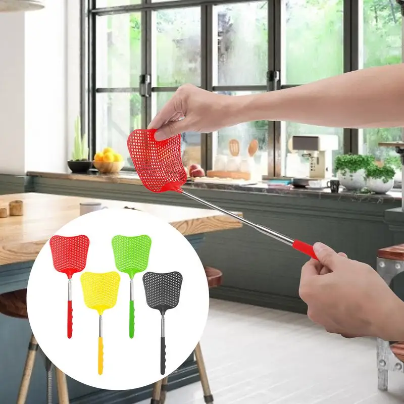 

Выдвижная мухобойка с длинной ручкой, телескопическая ловушка для насекомых, ловушка для мух, выдвижная мухобойка, предотвращение насекомых, поставка инструментов