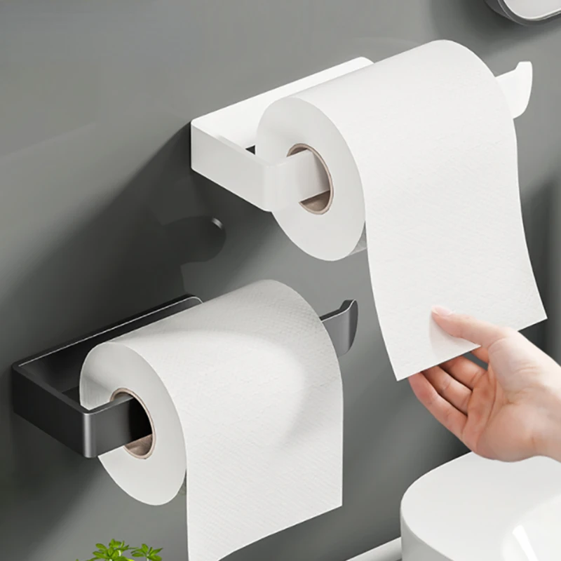 

1pcs Wall Mount Paper Holders Acrylic Roll Paper Storage Rack Organizer Shelf For Kitchen Bathroom Toilet Tissue Accessories