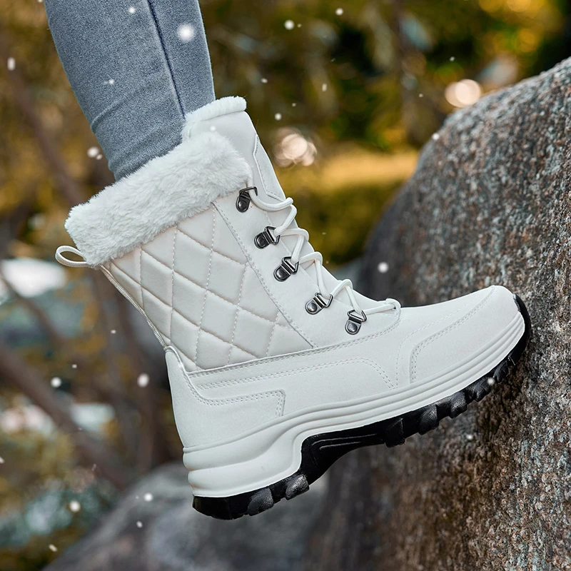 STRONGSHEN Women's Ankle Boots Warm Snow Boots Women Waterproof Keep Warm Fur Ladies Winter Non-slip Shoes Zapatos Para Mujer