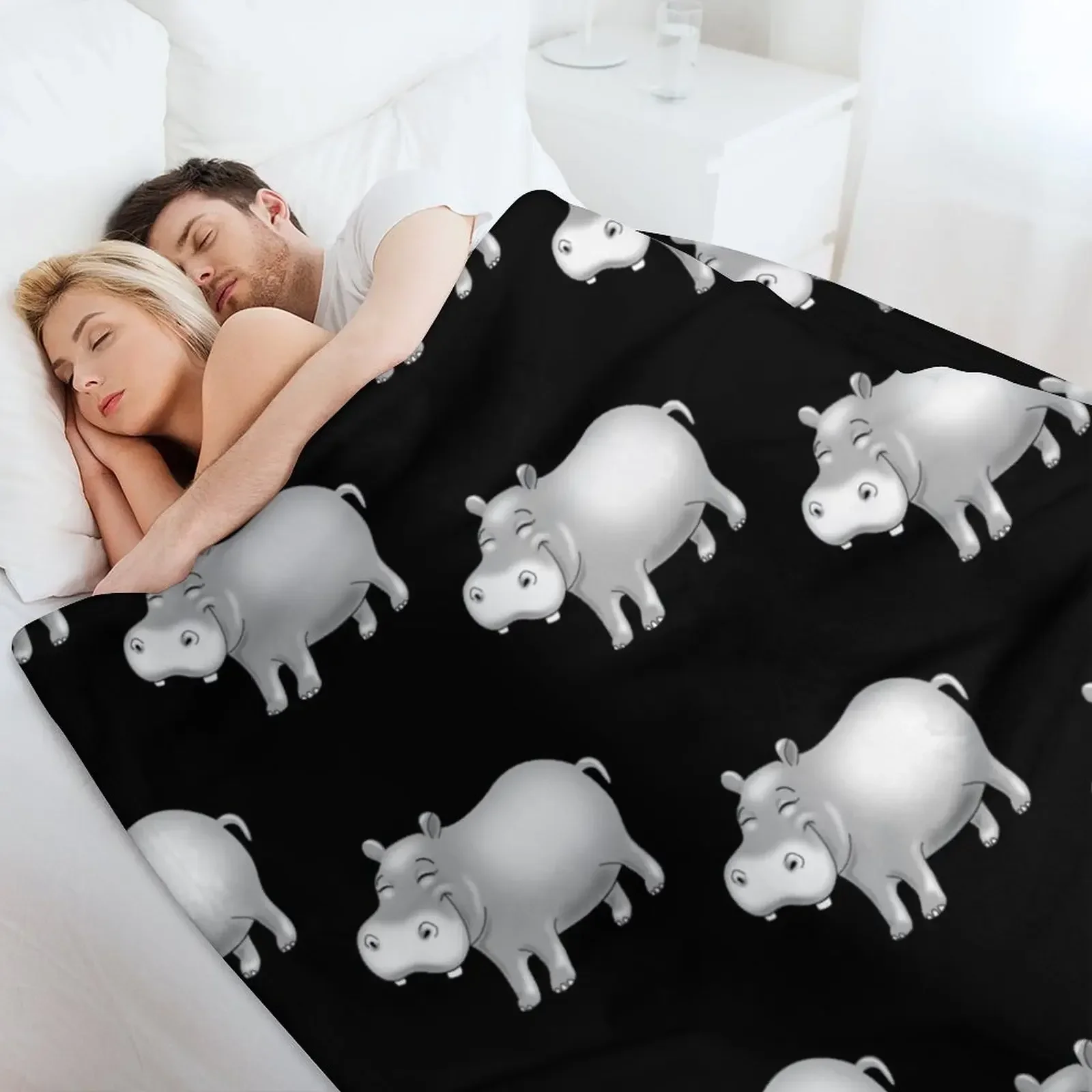 Белопото милое одеяло с бегемотом рождественское украшение гигантский диван