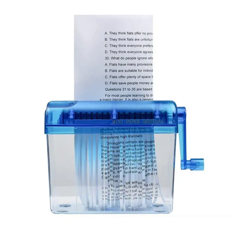 

Hand Crank Shredder Mini Paper Cutting Machine With 1L Pull Out Basket Manual Paper Shredder Strip-Cut Shredder For Paper Bills