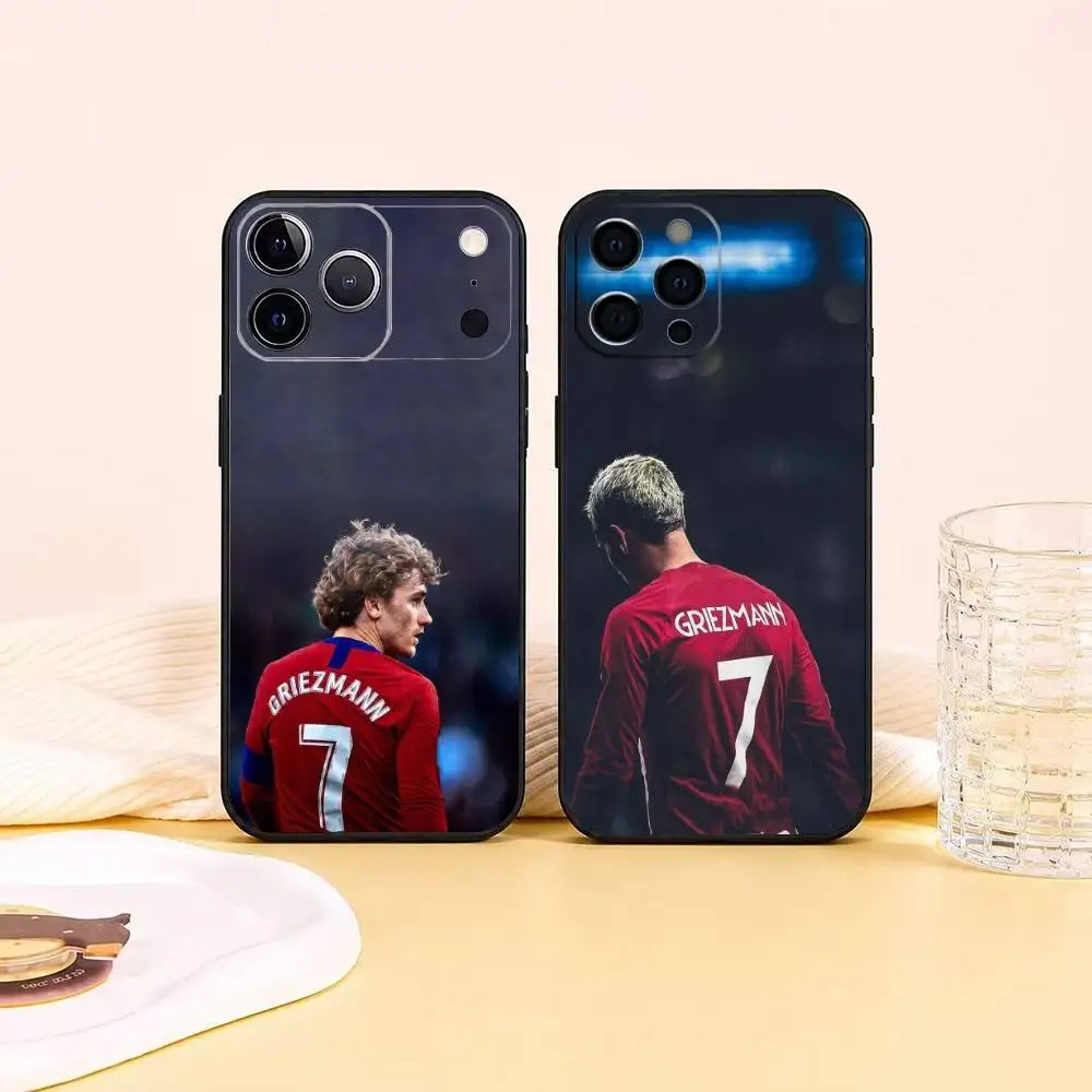 Фото Чехол для телефона с изображением футболиста Антуана Гризманна для iPhone 17, 16, 15, 14, 13, 12, 11 Plus, Pro Max, XS, мягкий силиконовый черный чехол №1