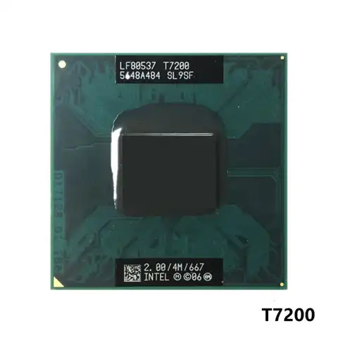Оригинальный процессор Intel Core 2 Duo T7200 разъем 479 (4M кэш/2,0 ГГц/667 МГц/двухъядерный) процессор для ноутбука PGA478