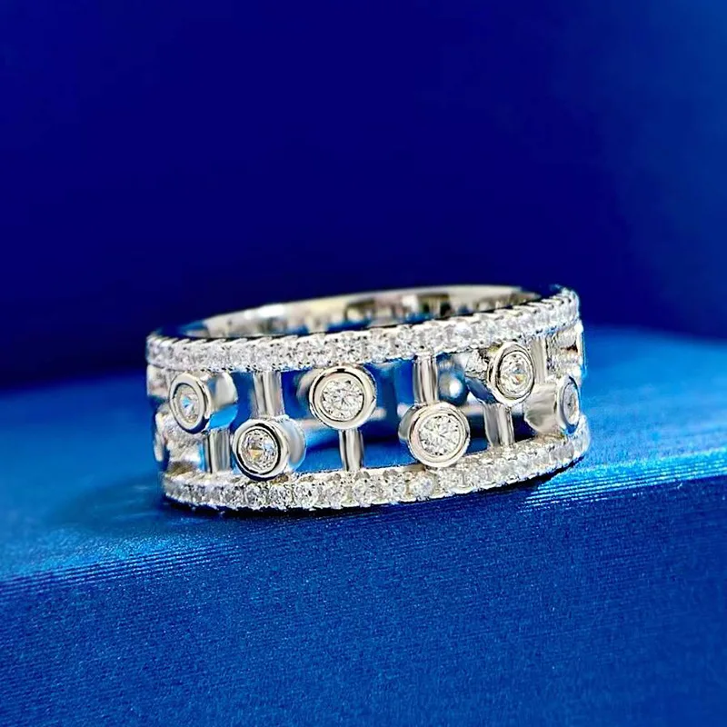 

Jewelry 2023 New 925 Silver Pearl Ring Female Full Diamond Music Note Ring Micro Inlay Cross border One Piece Shipping