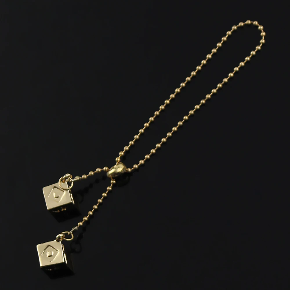 Фото Браслет цвета античного золота Han Solo Lucky Dice Prop, кубики 1,25 см с звеньями-цепочкой, браслет, ювелирные изделия для косплея №1