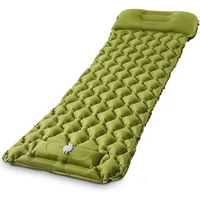 camping sleeping pad with pillow ultralight inflatable sleeping mat for backpacking hiking thick 2 inch air mattress