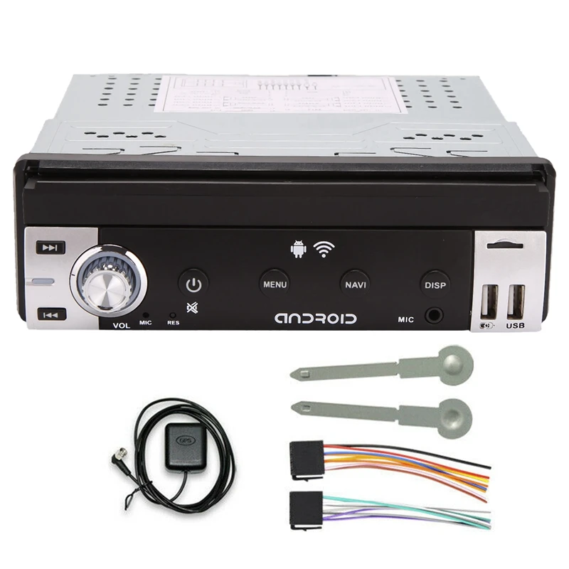 

7Inch 1 DIN Auto Retractable Universal Android Car FM Stereo Radio Player GPS