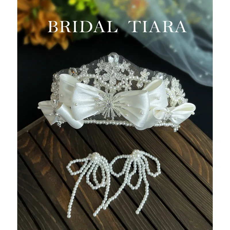 

Bridal Lace Pearl Feather Flower Hair Clip Floral Style Barrette Bride Hair Earrings Jewelry Bridesmaid Wedding Hair Accessories