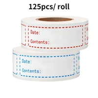 125pcs roll kitchen stickers freezer food storage safety date content mark labels for container bag jar packing spice stickers