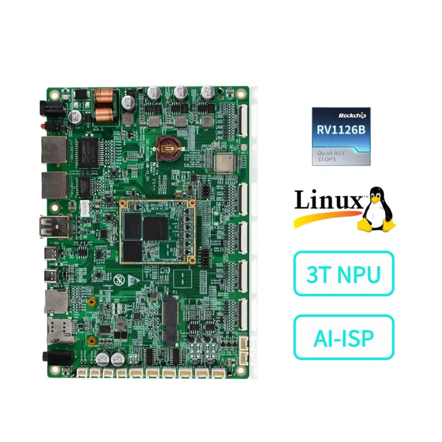 Фото Плата разработки Rockchip RV1126B AI SoM с бесплатным SDK, 3T NPU, Buildroot AI Camera, Smart IPC, комплект электронных модулей на базе RV1126. №1