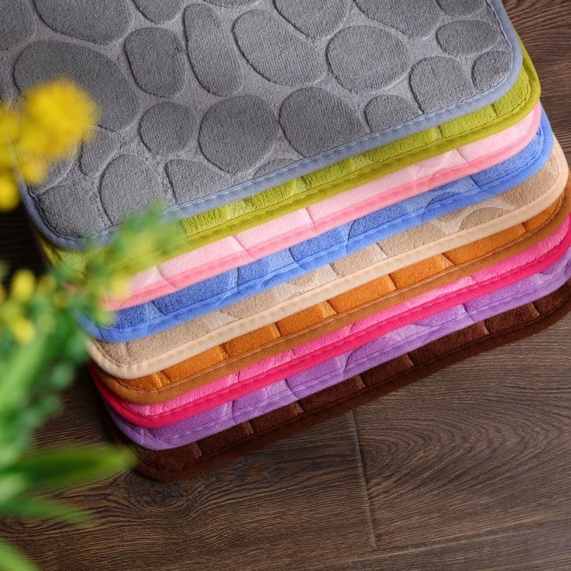 

Pebble Embossed Home Bathroom Bath Mat Non-Slip Carpet Washbasin Bath Side Washable Carpet Shower Door Memory Foam Mat Bathroom