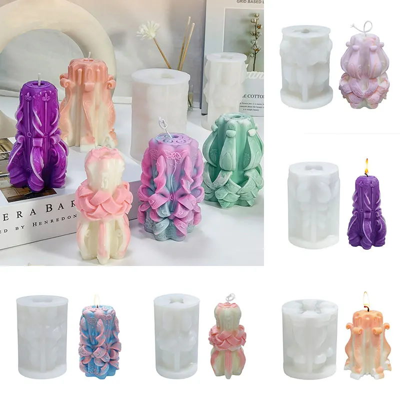 

Dunhuang Cylindrical Candle Silicone Mold DIY Creative Vine Aromatherapy Candle Plaster Fragrant Stone Abrasive Tool