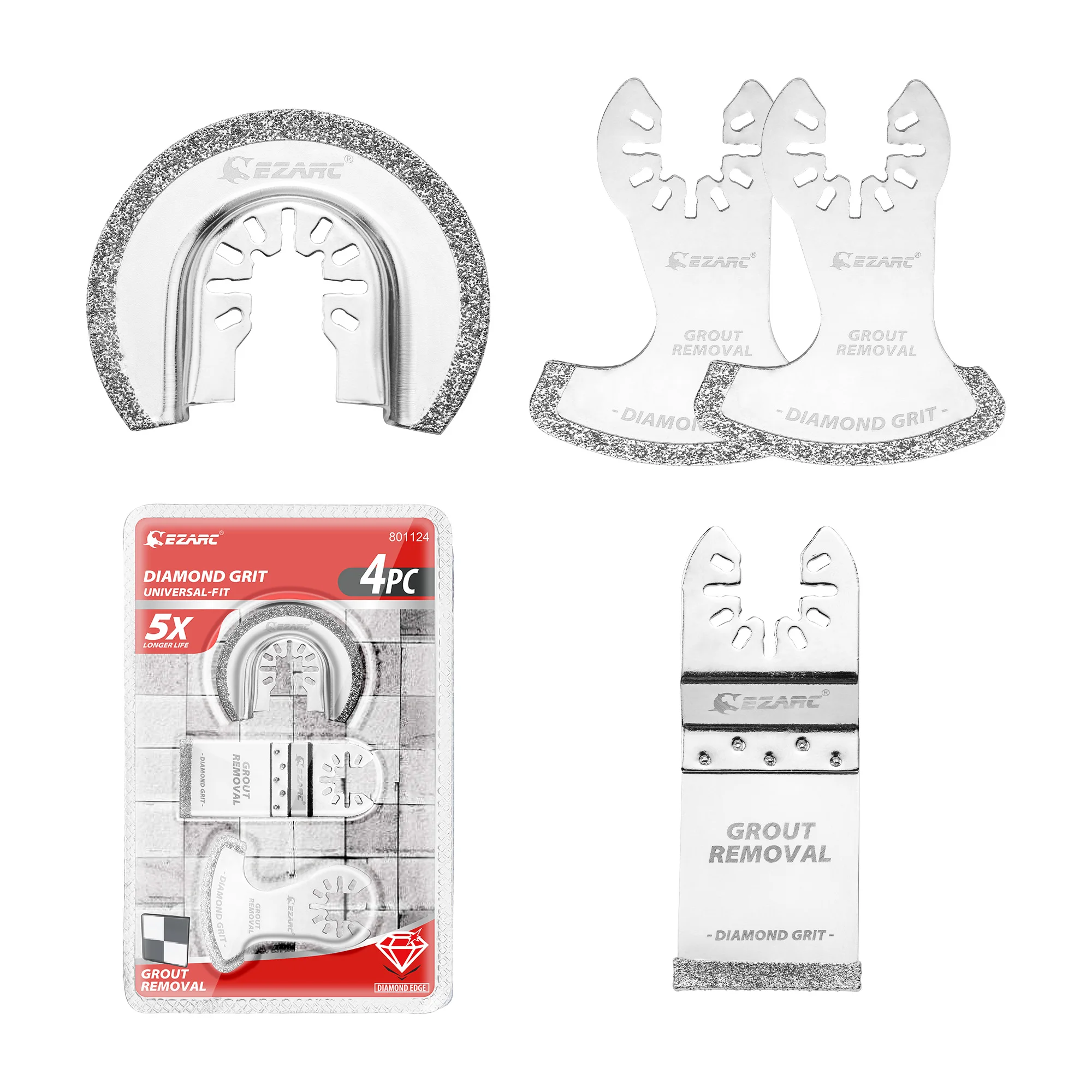 

4 шт., набор алмазных осциллирующих лезвий, многофункциональные пилы для резки раствора, точные для удаления затирки, резка мягкой плитки