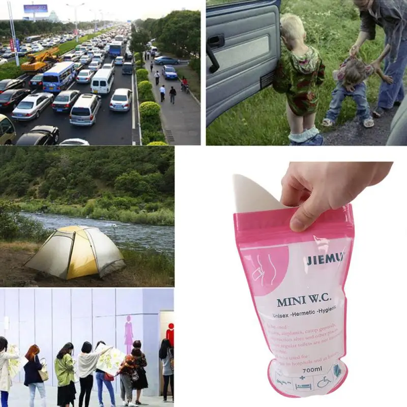 

600/700ml Emergency Portable Car Urine Bag Vomit Bags Mini Mobile Toilets Disposable Handy Unisex Kids Using Outdoors Mini W.C.